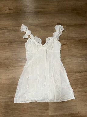 Princess Polly White Eyelet Ruffle Strap Camisole Dress